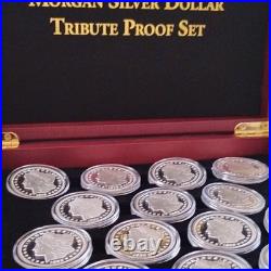 Carson City Morgan Silver Dollar Tribute Proof Set 14 Coins COA Unc 0.999