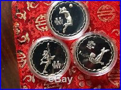 China 1979 3 piece Silver Proof Medal Set With Original Box and COA RARE