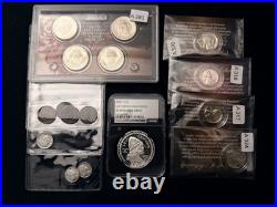 Coin Lot- Silver Leif Ericson PF69, Proof Set, Vintage Cents & Silver Coins