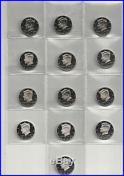 Complete 1992 2013 + 2014 S 90% SILVER Proof Kennedy Half Dollar 23 Coin Set