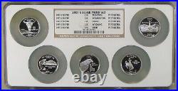 Complete 2007-S 5 Coin State Quarter Silver Proof Set NGC PF70 Ultra Cameo