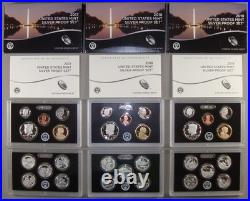 Complete 2017, 2018, & 2019 10-Coin U. S. Mint Silver Proof Sets OGP Box COA Complete 2017, 2018, & 2019 10-Coin U. S. Mint Silver Proof Sets OGP Box COA