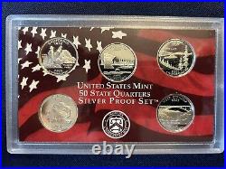 Complete Proof Set 90% SILVER 1999-2008 US State Quarters + 2009 US Territories