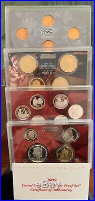 Complete Set of 1999-2009 U. S. 90% SILVER PROOF State Quarters About 127 Coins
