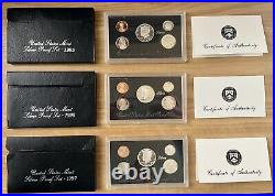 Consecutive Run 30 Silver Proof Sets 1992-2020. Key 2012 2020 2018 Reverse Set