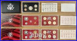 Consecutive Run 30 Silver Proof Sets 1992-2020. Key 2012 2020 2018 Reverse Set