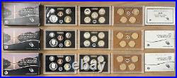 Consecutive Run 30 Silver Proof Sets 1992-2020. Key 2012 2020 2018 Reverse Set