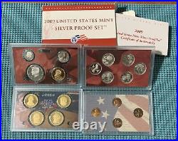 FIFTEEN (15) U. S. Mint SILVER PROOF sets 2009 through 2023