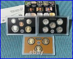 FIFTEEN (15) U. S. Mint SILVER PROOF sets 2009 through 2023