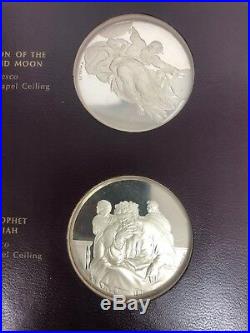 Franklin Mint Genius of Michelangelo Silver Proof Coin Medal Set Sistine Chapel