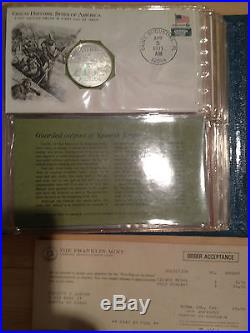 Franklin Mint Great Historic Sites of America Set/25 Silver Coins 1st Album