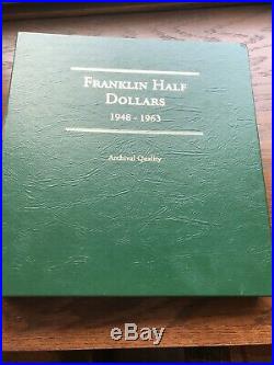 Franklin half dollar set, High Grade BU/AU 1948-63 p-d-s mints 35 coins, no proofs