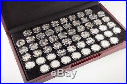 Full Set of 56 Proof Silver State Quarters and US Territories with Box and Case