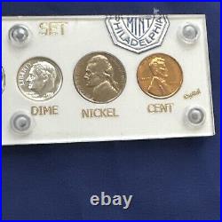 Gem 1955 Silver Proof Set In Brand New Vintage Capital Holder #BN125