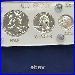 Gem 1955 Silver Proof Set In Brand New Vintage Capital Holder #BN125