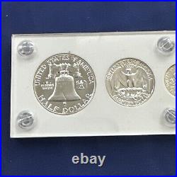 Gem 1955 Silver Proof Set In Brand New Vintage Capital Holder #BN125