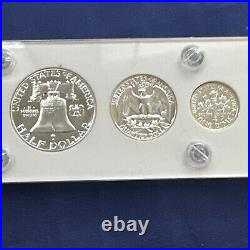 Gem 1955 Silver Proof Set In Brand New Vintage Capital Holder #BN125