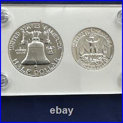 Gem 1955 Silver Proof Set In Brand New Vintage Capital Holder #BN125