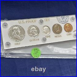 Gem 1955 Silver Proof Set In Brand New Vintage Capital Holder #BN125