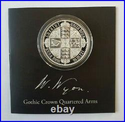 Great Engravers 2021 Quartered Arms Gothic Crown 2oz Silver Proof Coin