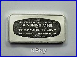 Great Mines Silver Proof set by Franklin Mint 1973 10 bars total 41oz. 999 fine