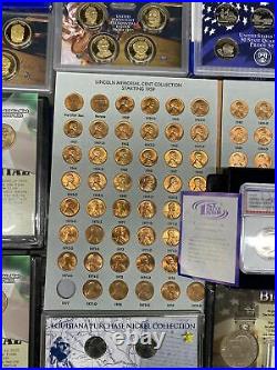 HUGE US coin set lot Proof Sets, Plastic Sets, partial 90% Silver