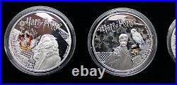Harry Potter Official 3-Coin Silver 1 oz Proof Set LE/1000 2021 Wizarding World