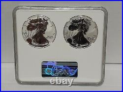 IN HAND, 2021 NGC PF70 Reverse Proof American Silver Eagle Designer 2pc Set