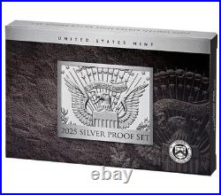 IN HAND 2025 S US Mint Silver Proof Set 10 Coins with Box & COA 25RH, With Penny