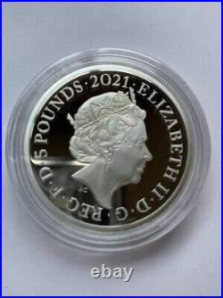 In hand 2021 GOTHIC CROWN SILVER PROOF 2oz Coin. The Great Engravers Wyon
