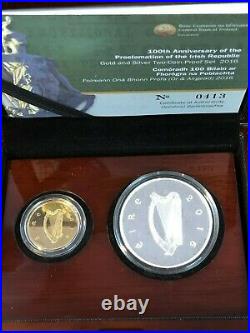 Ireland 2016 Proclamation of the Irish Republic 2 Coin Silvr 15Eu &Gold 50Eu set