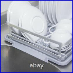 Kitchen Countertop Rust Proof Aluminum Dish Drying Rack With Drainboard Set