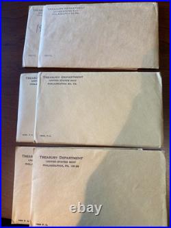 Lot Of 6 1962-1964 United States Silver Proof Sets Open Envelopes