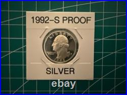 Lot Of 7 x Silver Proof GW Qtrs 1992-S Thru 1998-S Pristine 1.26 Ounces Silver