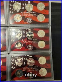 Lot Of United States Mint 50 State Quarters Silver Proof Set 1999 2002 05 06 07