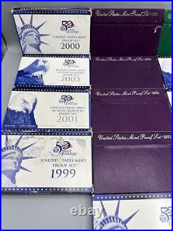 Lot of 13 United States Proof Sets In Original Goverment Packaging Free Shipping Lot of 13 United States Proof Sets In Original Goverment Packaging Free Shipping