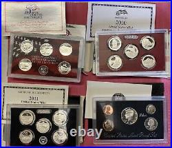 Lot of 3 State Quarters Silver Proof Sets + 1994 Silver Proof Set in OGP ZC