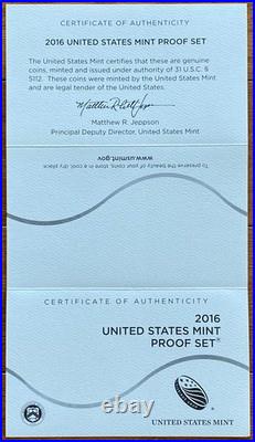 Lot of 3 US Proof Sets 1999 / 2002 SILVER / 2016 with OGP & COA (192)