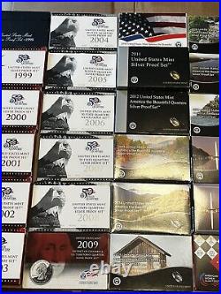 Lot of 30 1992-2022 US Mint Silver Proof Sets And 90/91 Proof Sets. No 2021 Set