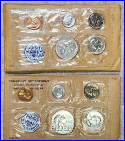 Lot of 5 Proof Sets 1957-1961 All Original 1960 Small Date