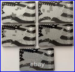 Lot of 5 US Mint 2004 to 2008 State Quarters Silver Proof Sets