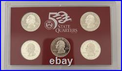 Lot of 5 US Mint 2004 to 2008 State Quarters Silver Proof Sets