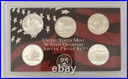 Lot of 5 US Mint 2004 to 2008 State Quarters Silver Proof Sets