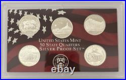 Lot of 5 US Mint 2004 to 2008 State Quarters Silver Proof Sets