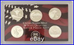 Lot of 5 US Mint 2004 to 2008 State Quarters Silver Proof Sets
