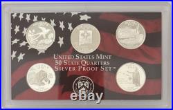 Lot of 5 US Mint 2004 to 2008 State Quarters Silver Proof Sets