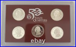 Lot of 5 US Mint 2004 to 2008 State Quarters Silver Proof Sets