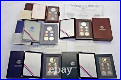 Lot of 5 US Prestige Proof Sets 90% Silver $1 1984, 86, 92, 93 & 95 OGP&COA #47 Lot of 5 US Prestige Proof Sets 90% Silver $1 1984, 86, 92, 93 & 95 OGP&COA #47
