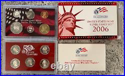Lot of 6 US Mint Silver Proof Sets 2006-2011 Inclusive with OGP & COA