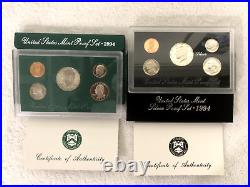 Lot of Eighteen (18) 1990s Clad, Silver, and State Quarters Proof Sets OGP + COA